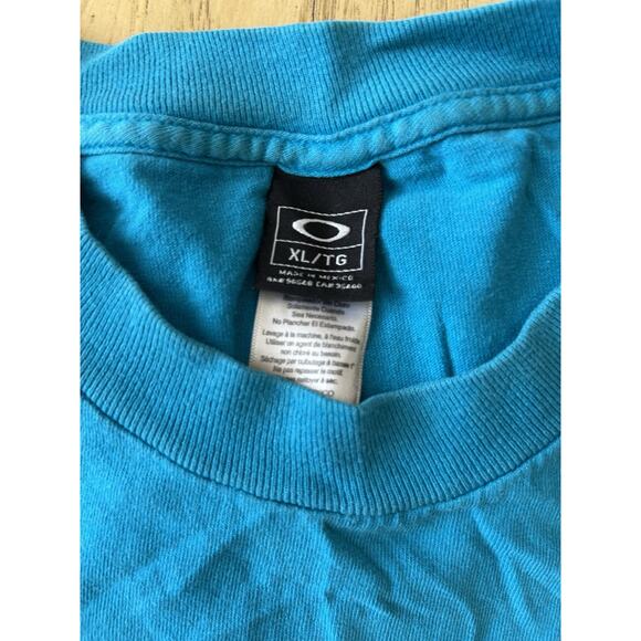 VTG Oakley T-Shirt Mens EYE Design Graphic 90s Blue Geo Design Skater Surfer XL - Picture 4 of 14